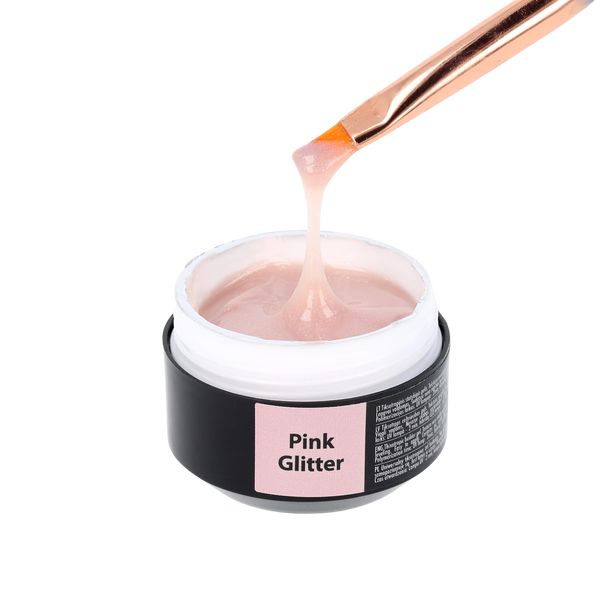 Aufbaugel Solid "Sincero Salon", Pink Glitter, 15ml