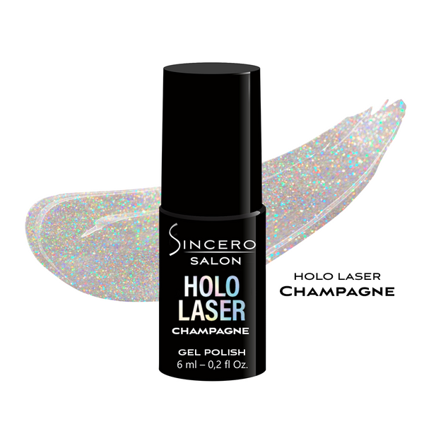 GELNAGELLACK "SINCERO SALON", 6 ML, HOLO LASER, CHAMPAGNE