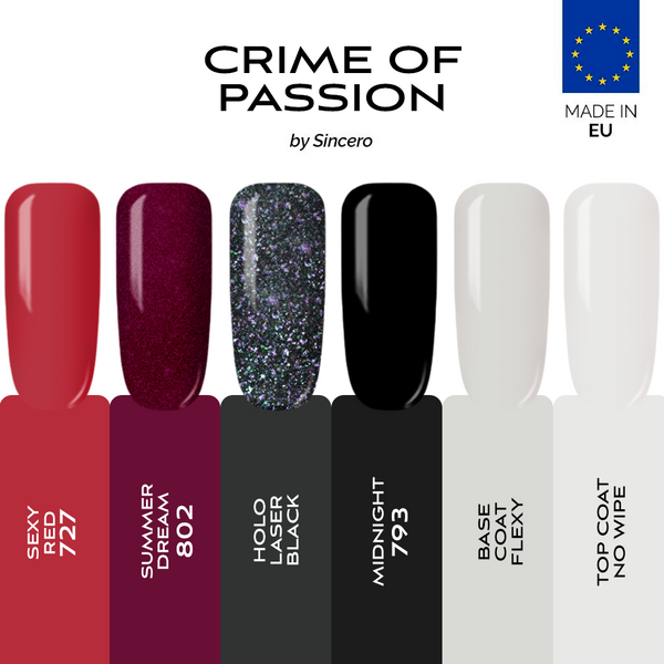 Gel Nagellack Set "Sincero Salon" Crime of passion, 6 Stk. x 6 ml