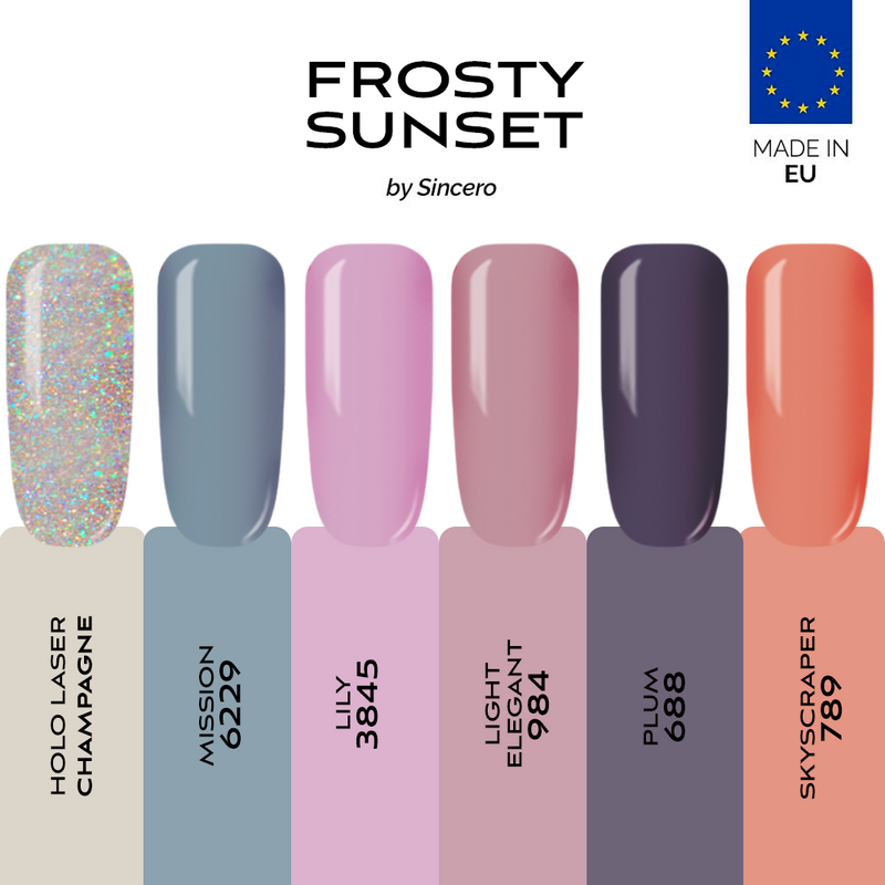 Gel Nagellack Set "Sincero Salon" Frosty sunset, 6 Stk. x 6 ml