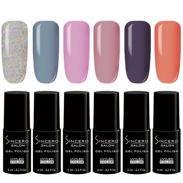 Gel Nagellack Set "Sincero Salon" Frosty sunset, 6 Stk. x 6 ml