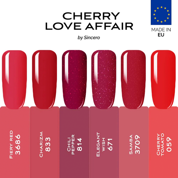 Gel Nagellack Set "Sincero Salon" Cherry Love Affair, 6 Stk. x 6 ml