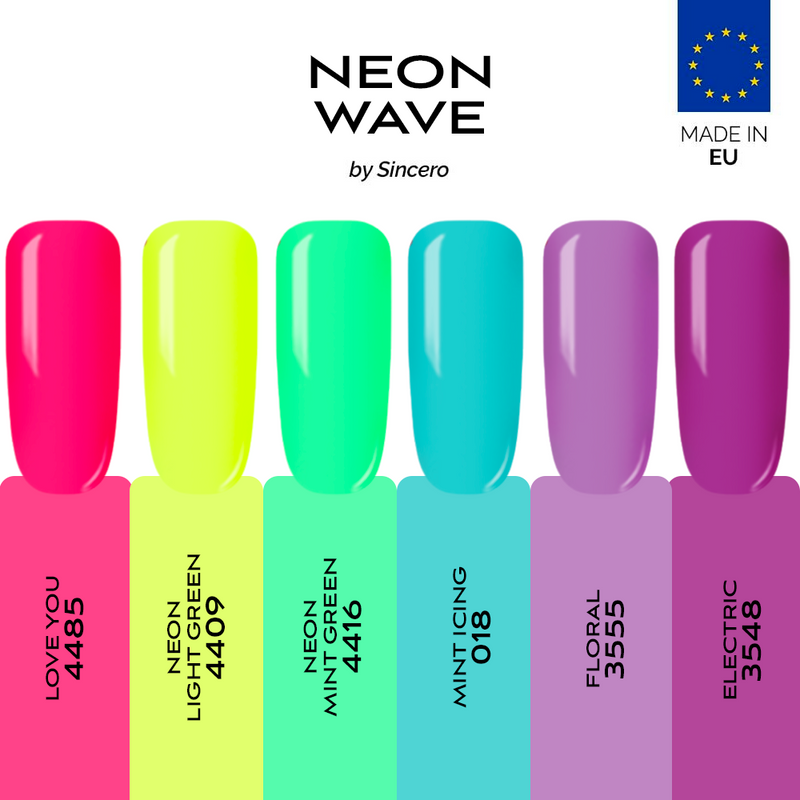 Gel Nagellack Set "Sincero Salon" NEON WAVE, 6 Stk. x 6 ml