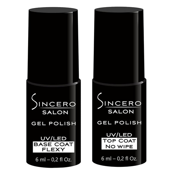 Set Sincero Salon Base Coat Flexy, 6 ml / Top coat No wipe, 6 ml