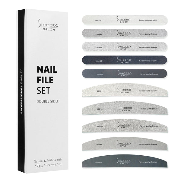 Nagelfeilen Set "Sincero Salon" Beidseitig verwendbar, 10 PCS.