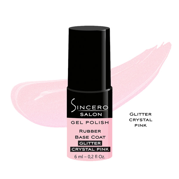 Rubber Base "Sincero Salon", Glitter crystal pink, 6ml